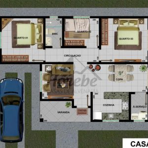 Projeto 16 – 70 m2